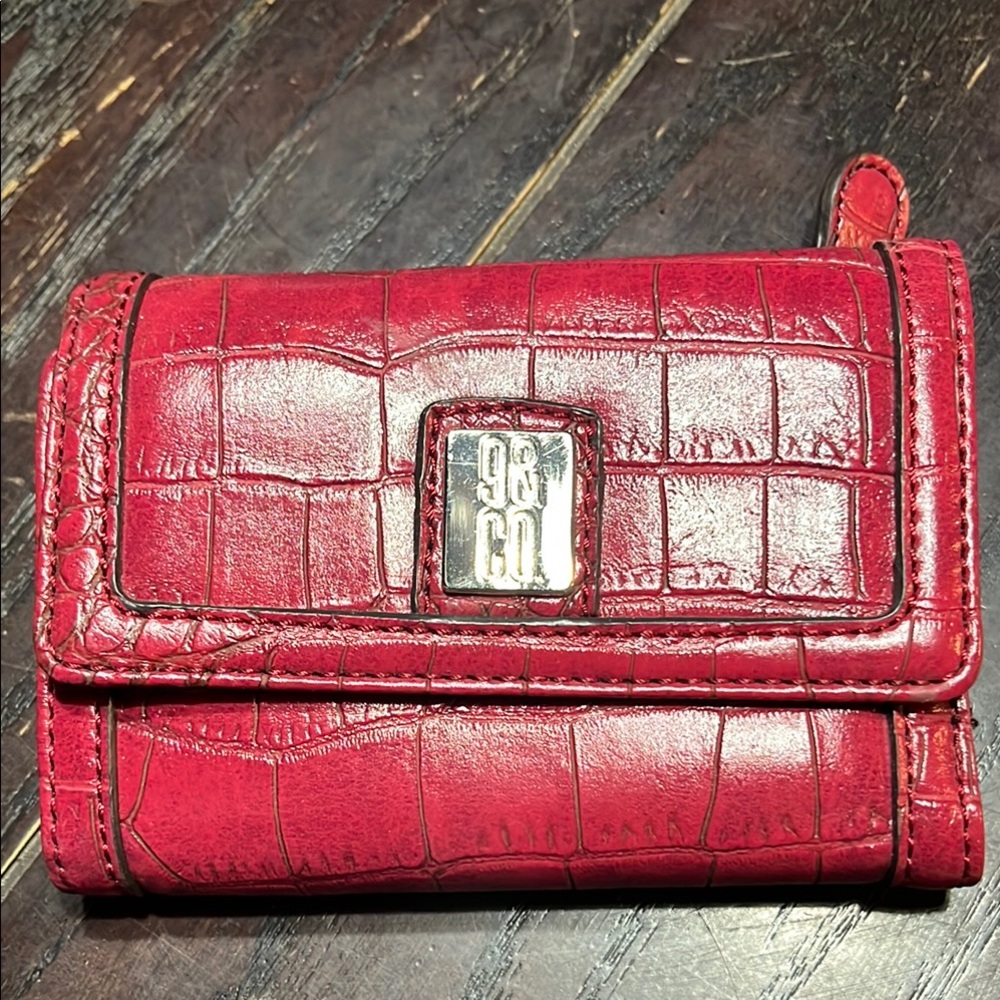 Nine West Crimson Croc-Embossed Wallet
